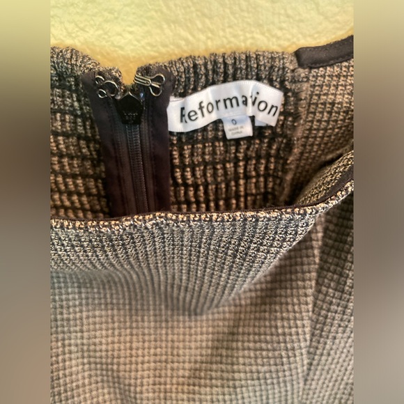 Reformation Stratford check midi dress size 0 BNWT - Picture 6 of 12